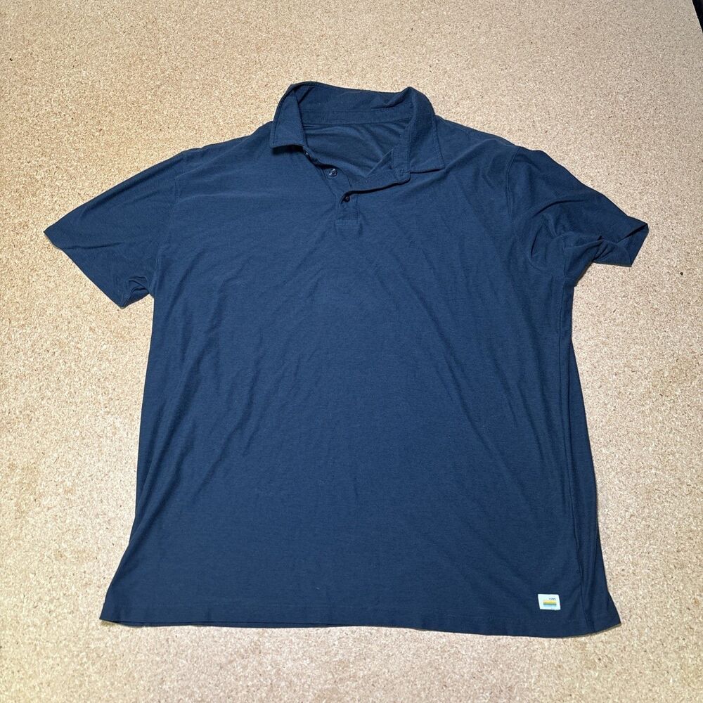 Vuori Polo Shirt Mens XL Blue Strato Tech Golf Performance Office